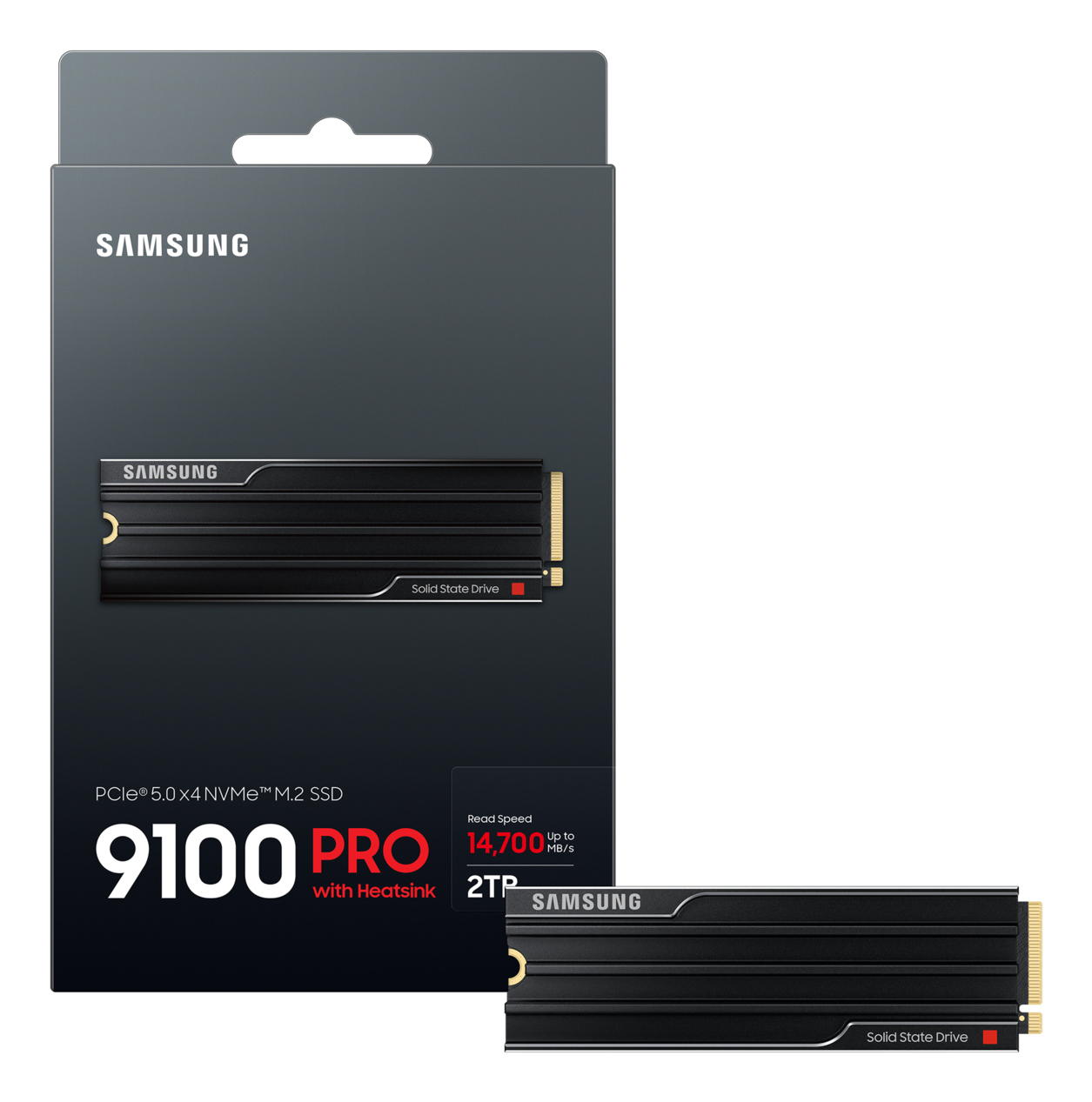 Samsung 9100 PRO 2TB PCIe Gen 5 x 4 NVMe 22x80mm M.2 14700-13400 Soğutuculu SSD MZ-VAP2T0CW