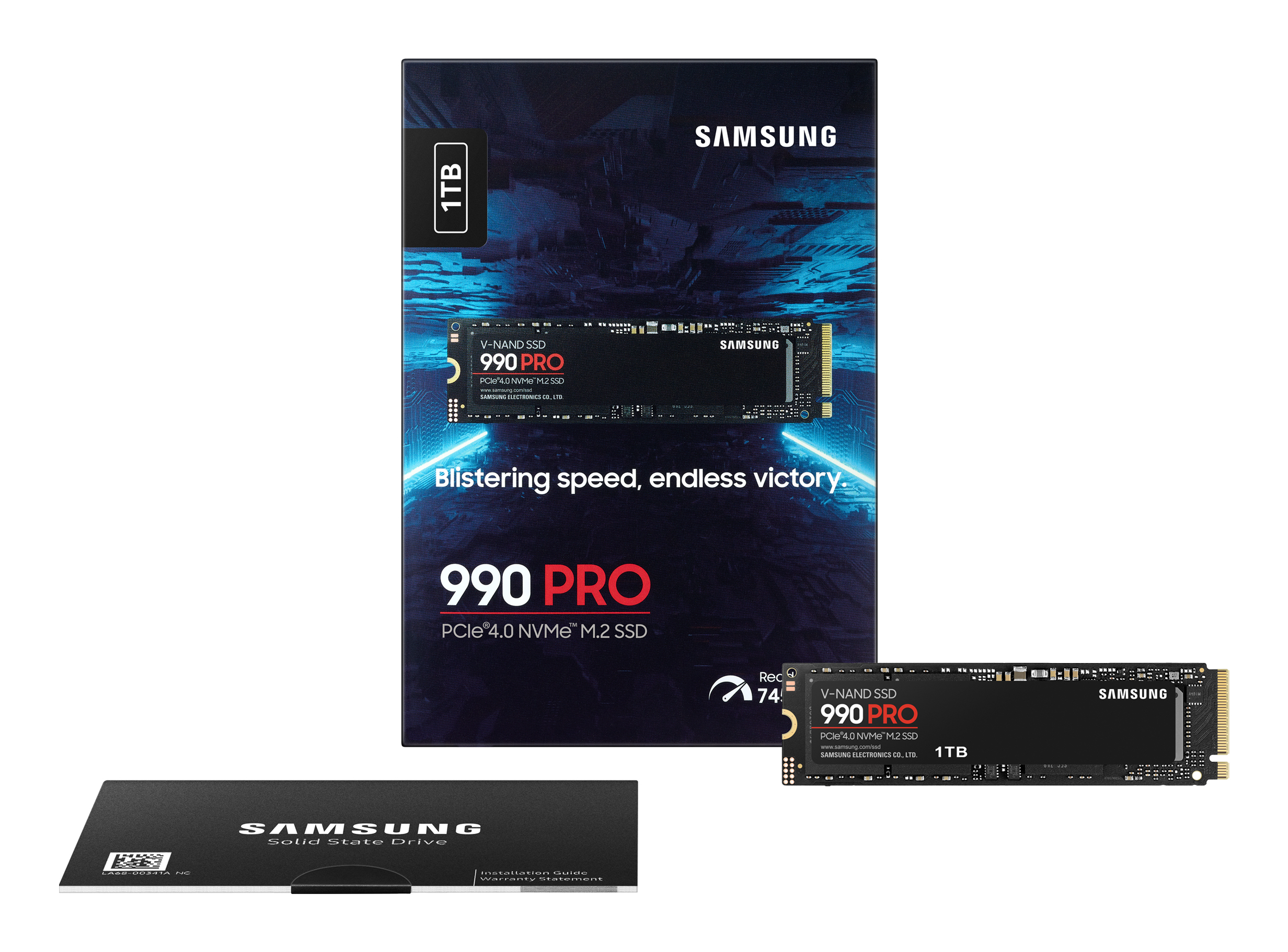 Samsung 990 PRO 1TB PCIe Gen 4.0 x4 NVMe M.2 2280 SSD 7450-6900 MZ-V9P1T0BW