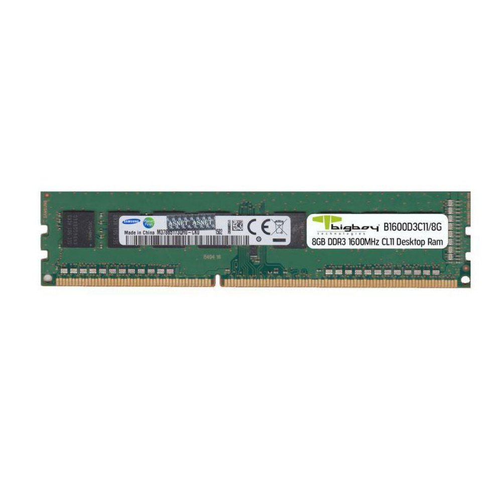 Bigboy 8GB DDR3 1600MHz CL11 Masaüstü Rami B1600D3C11/8G