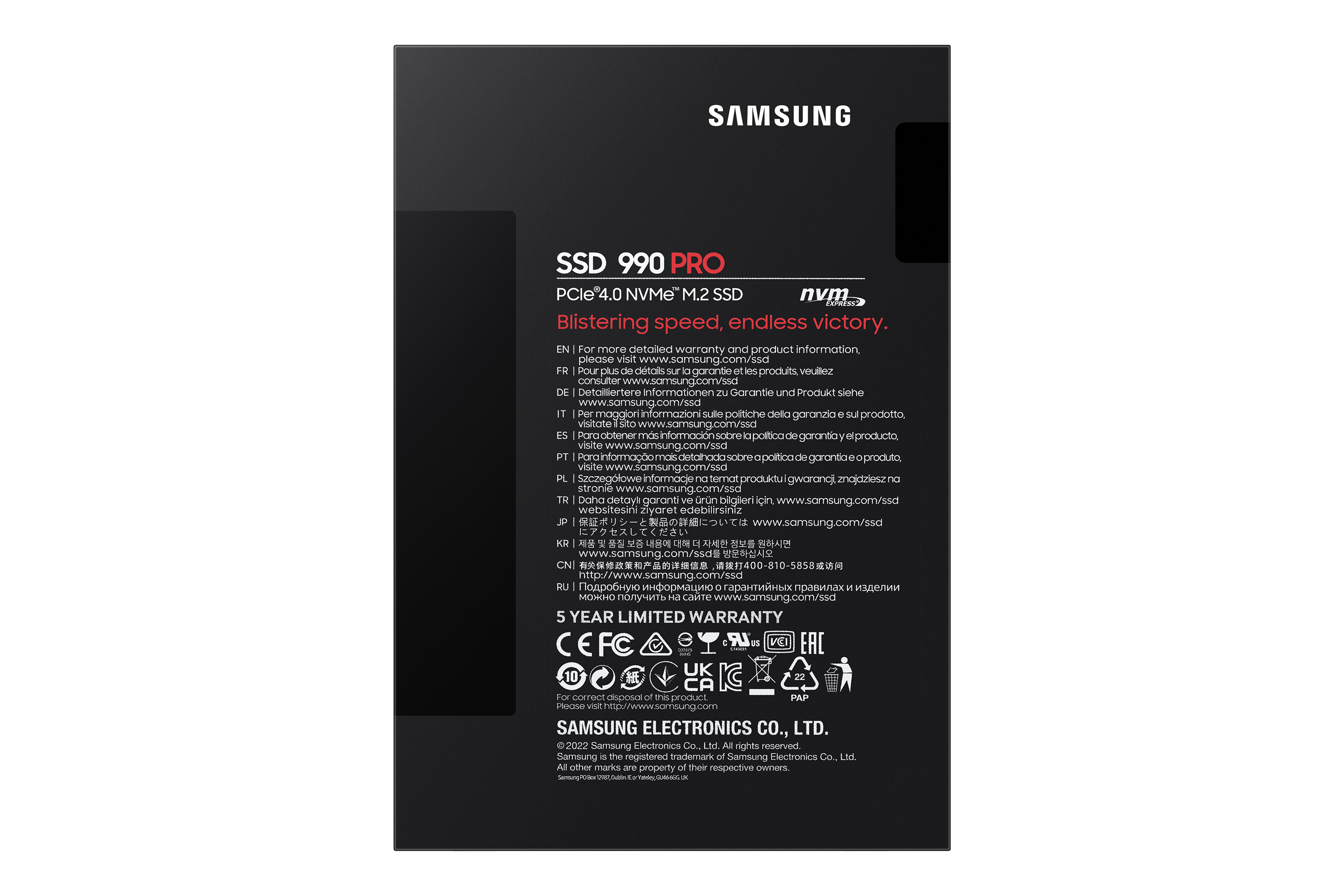 Samsung 990 PRO 4TB PCIe Gen 4.0 x4 NVMe 2280 SSD 7450-6900 MZ-V9P4T0BW