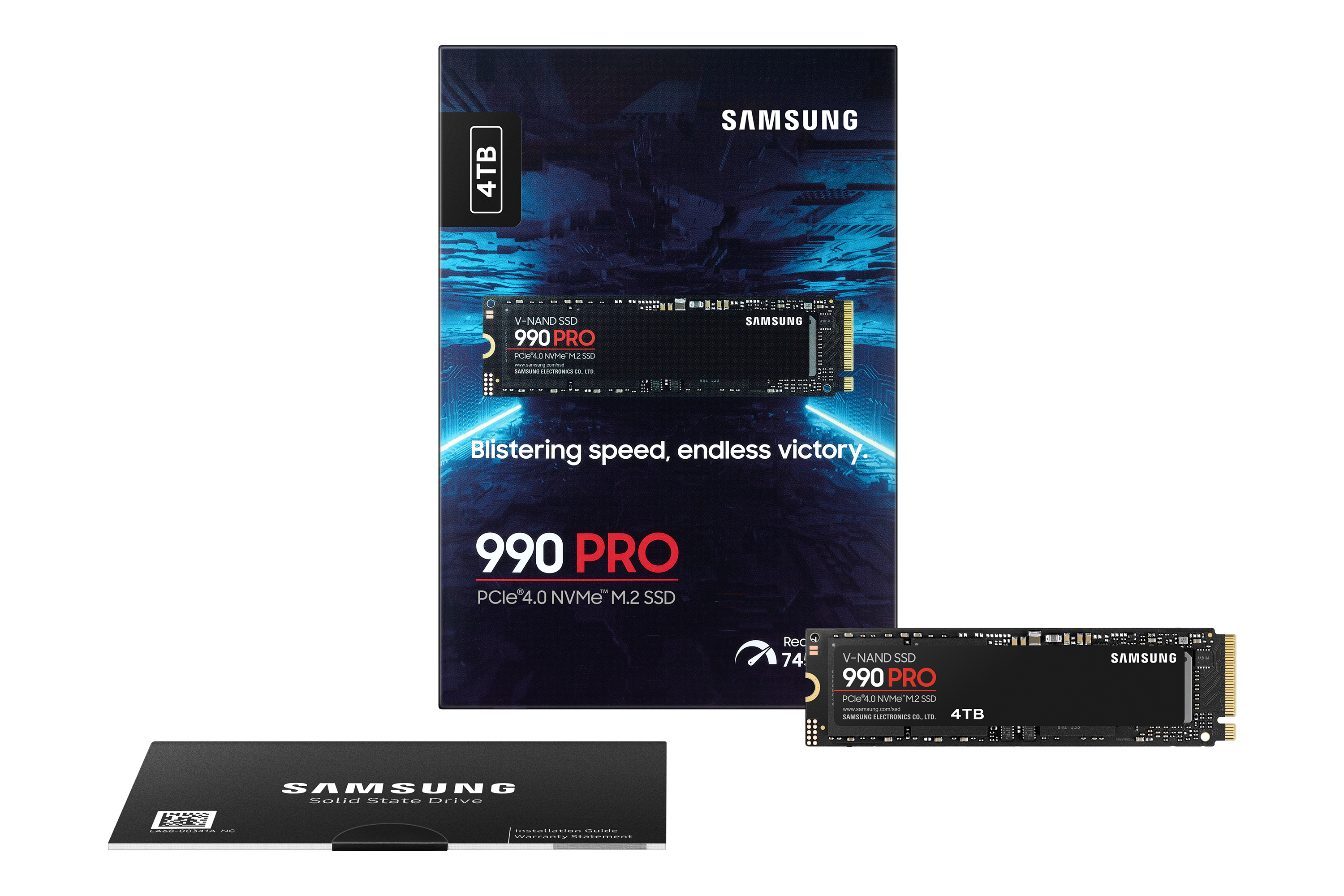 Samsung 990 PRO 4TB PCIe Gen 4.0 x4 NVMe 2280 SSD 7450-6900 MZ-V9P4T0BW