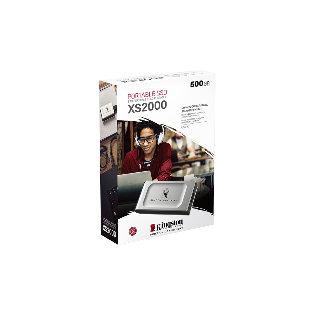 Kingston XS2000 500GB USB 3.2 Gen 2.2 Type C Mini Gri Taşınabilir SSD SXS2000/500GA Portable SSD