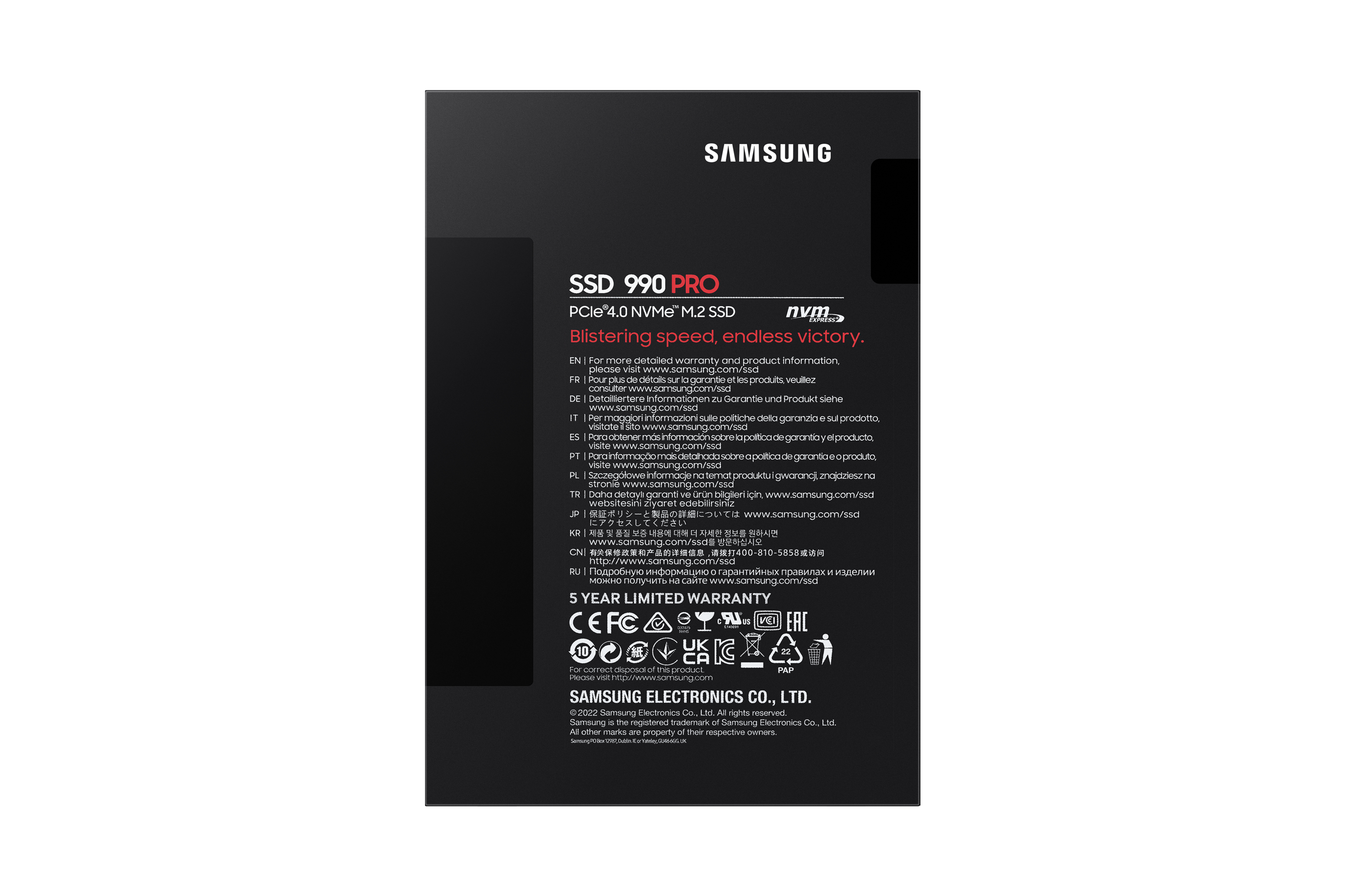 Samsung 990 PRO 2TB PCIe Gen 4.0 x4 NVMe M.2 2280 SSD 7450-6900 MZ-V9P2T0BW