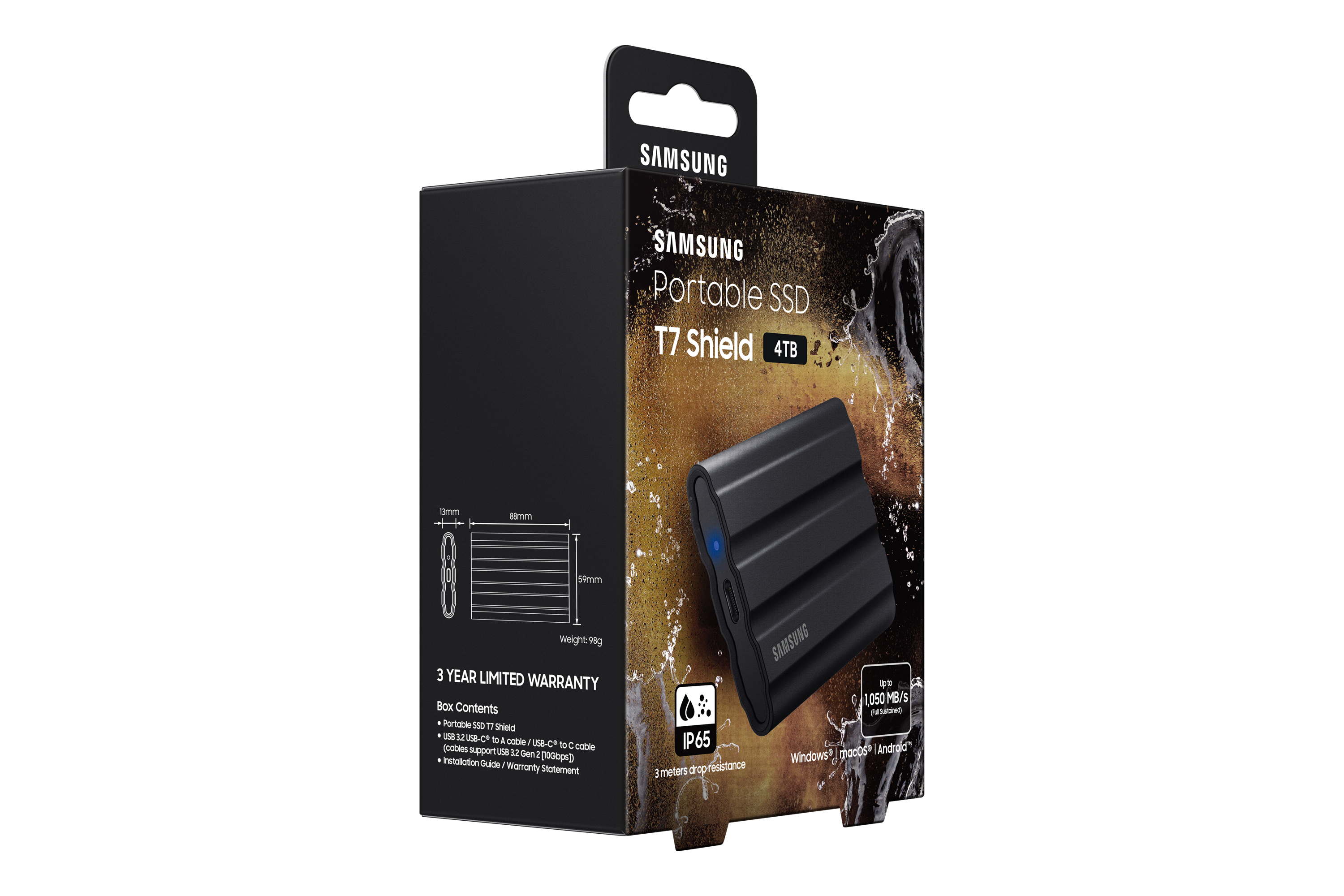 Samsung T7 Shield 4TB Mini USB 3.2 Siyah Taşınabilir SSD MU-PE4T0S/WW Portable SSD