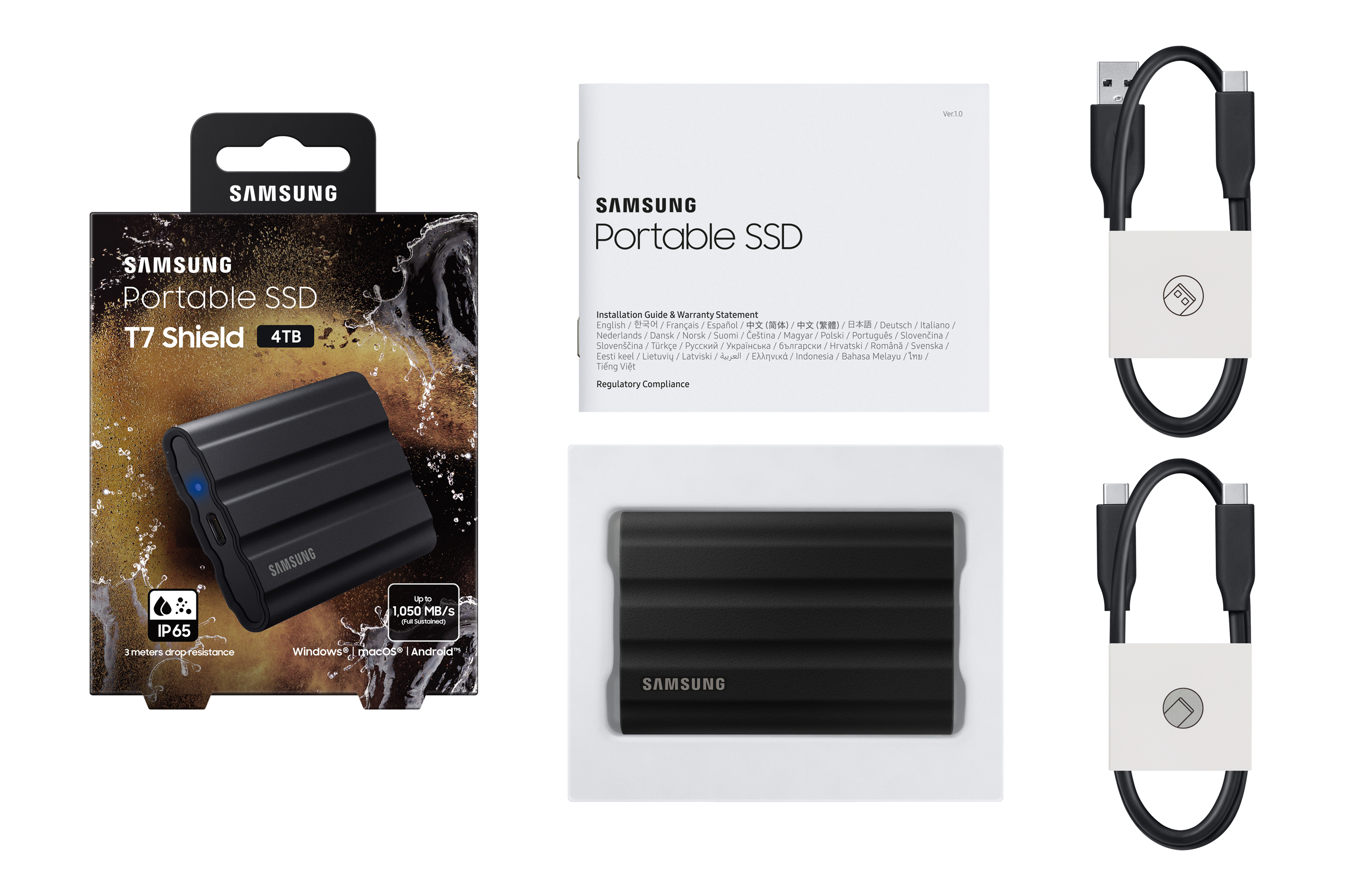 Samsung T7 Shield 4TB Mini USB 3.2 Siyah Taşınabilir SSD MU-PE4T0S/WW Portable SSD
