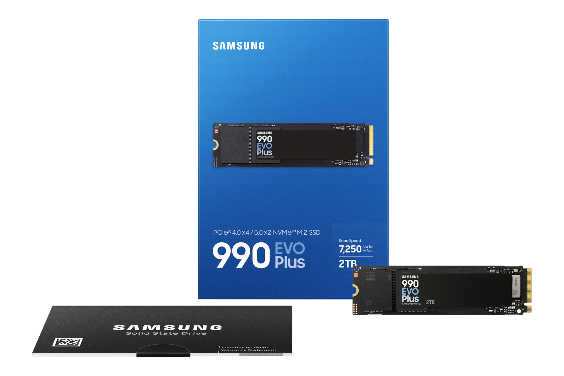 Samsung 990 EVO Plus 2TB PCIe Gen 4.0 x4 NVMe M.2 2280 SSD 7250-6300 MZ-V9S2T0BW