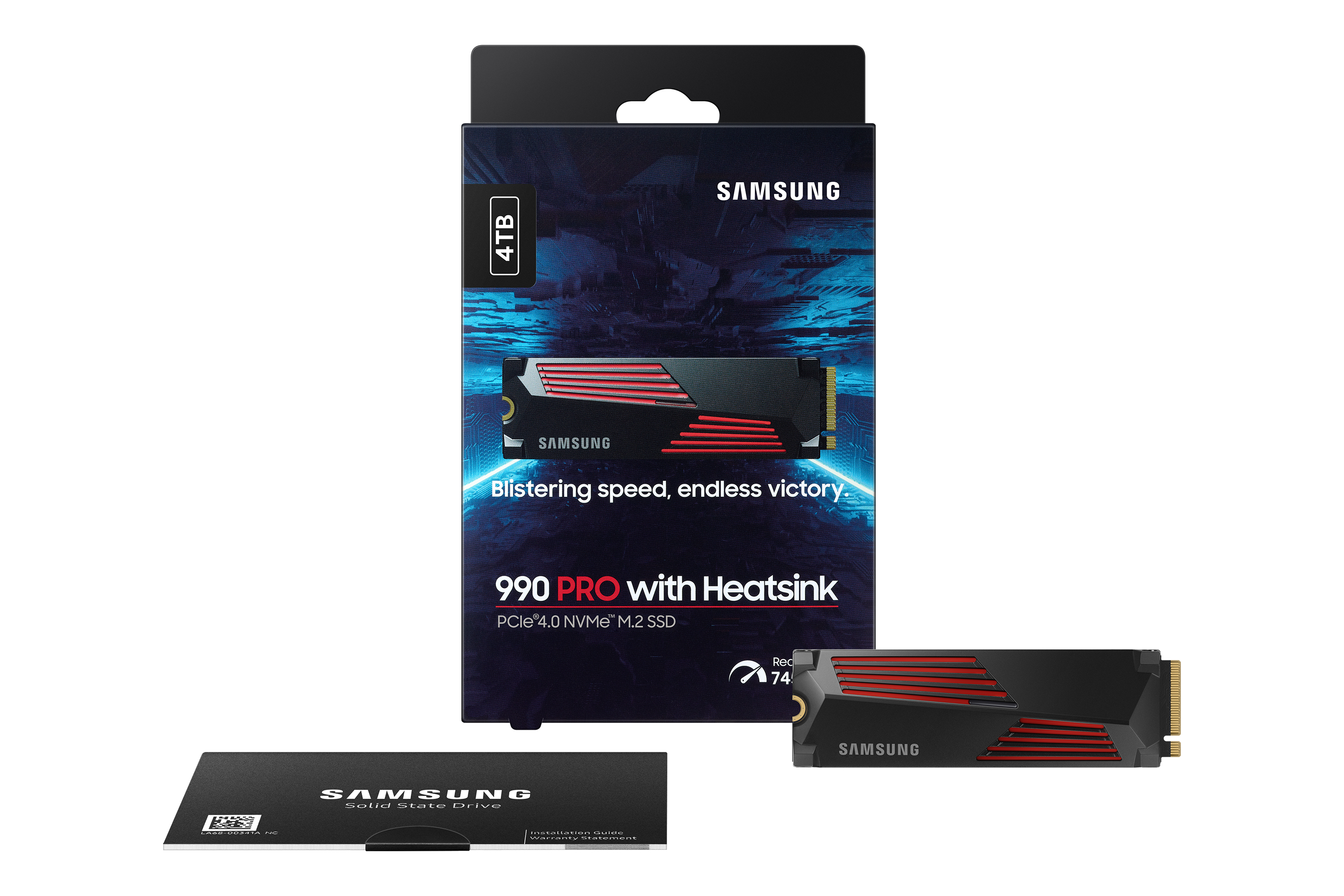 Samsung 990 PRO 4TB PCIe Gen 4.0 x4 NVMe M.2 2280 Soğutuculu SSD 7450-6900 MZ-V9P4T0CW