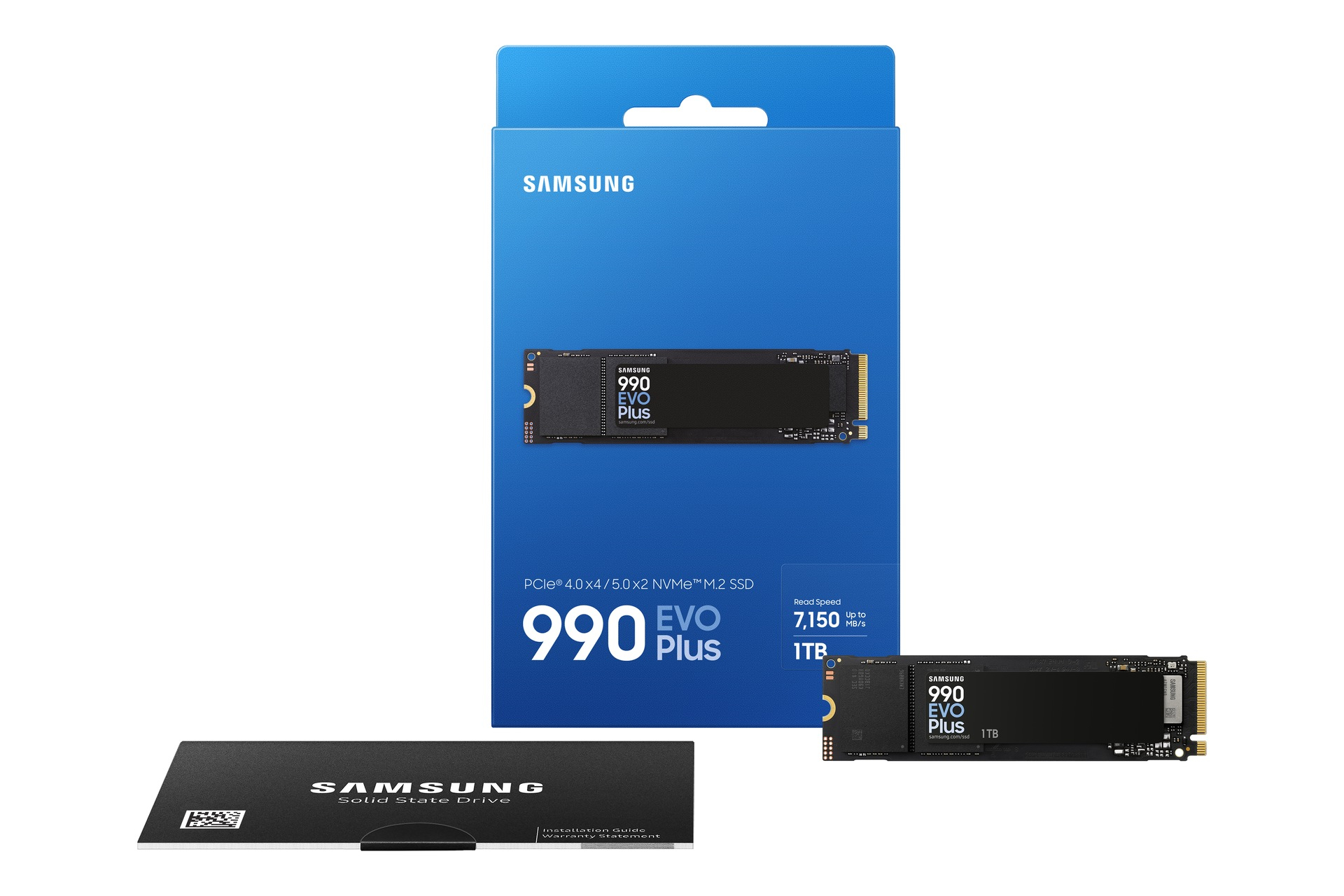 Samsung 990 EVO Plus 1TB PCIe Gen 4.0 x4 NVMe M.2 2280 SSD 7150-6300 MZ-V9S1T0BW