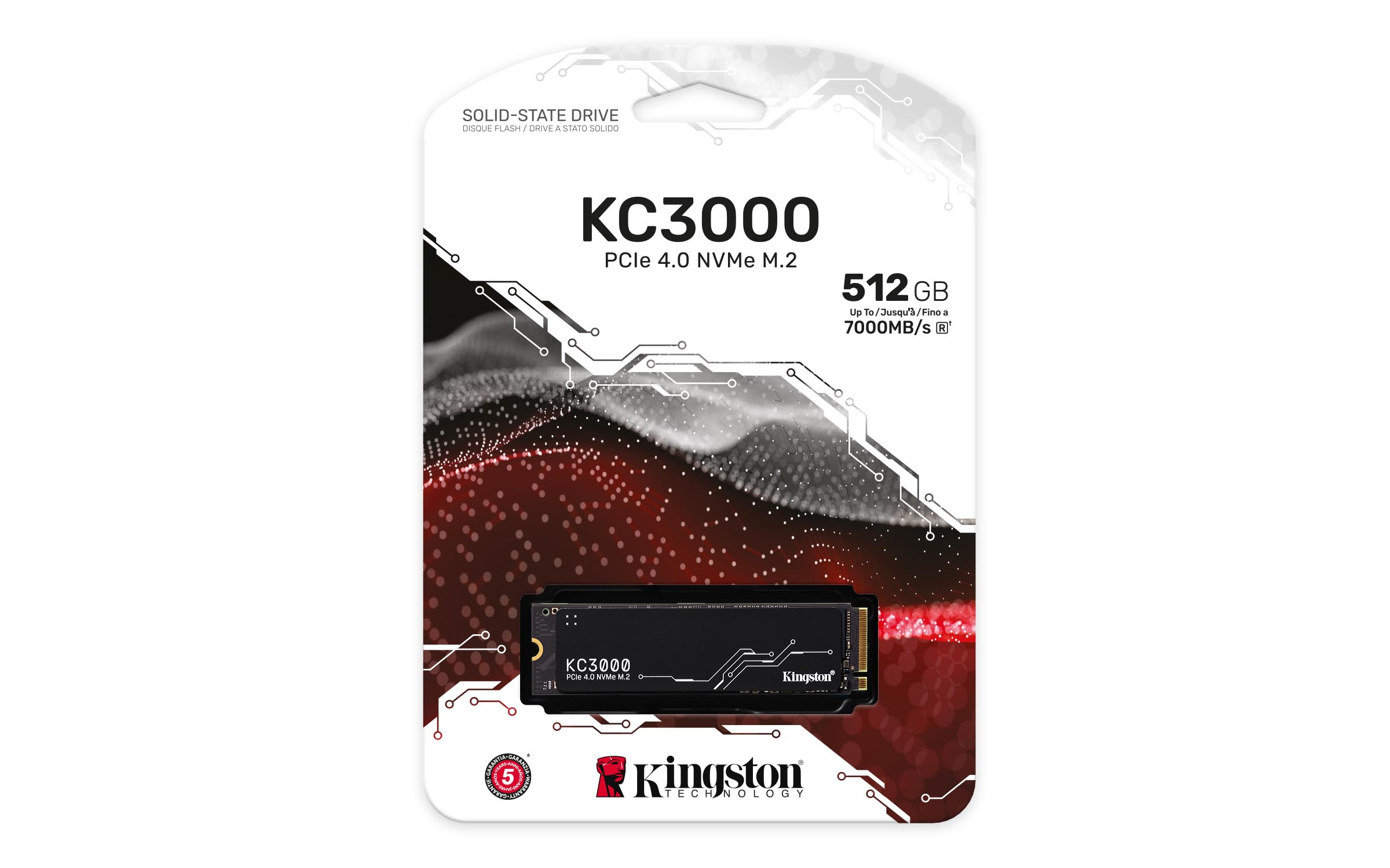 Kingston KC3000 512GB PCIe 4.0 x4 M.2 NVMe 2280 SSD 7000-3900 SKC3000S/512G