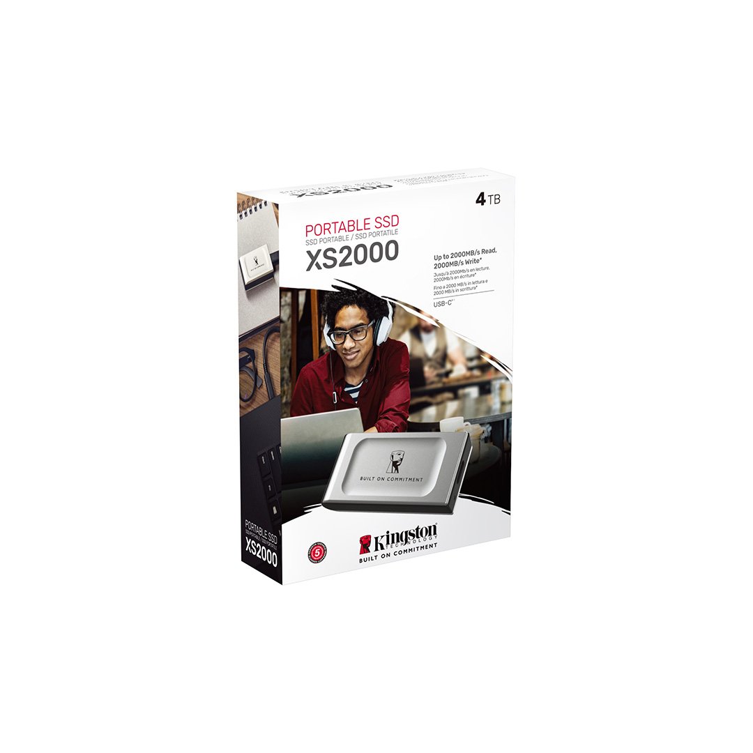 Kingston XS2000 4TB USB 3.2 Gen 2.2 Type C Mini Gri Taşınabilir SSD SXS2000/4000GA Portable SSD