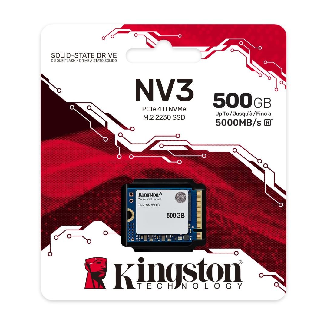 Kingston NV3 500GB 2230mm PCIe 4.0 x4 M.2 NVMe SSD SNV3SM3/500G
