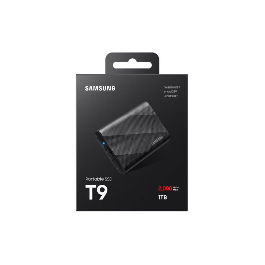 Samsung T9 1TB USB 3.2 Gen 2.2 Type C Siyah Taşınabilir SSD MU-PG1T0B/WW Portable SSD