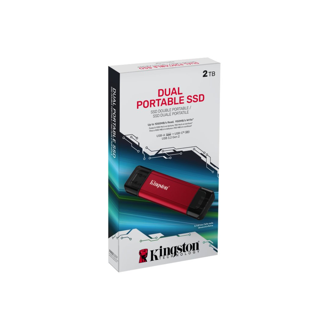 Kingston 2TB USB 3.2 Gen 2.2 Type C Kırmızı Taşınabilir SSD SPSD/2TB Portable SSD