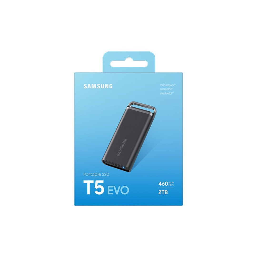Samsung T5 Evo 2TB USB 3.2 Mini Siyah Taşınabilir SSD MU-PH2T0S/WW Portable SSD