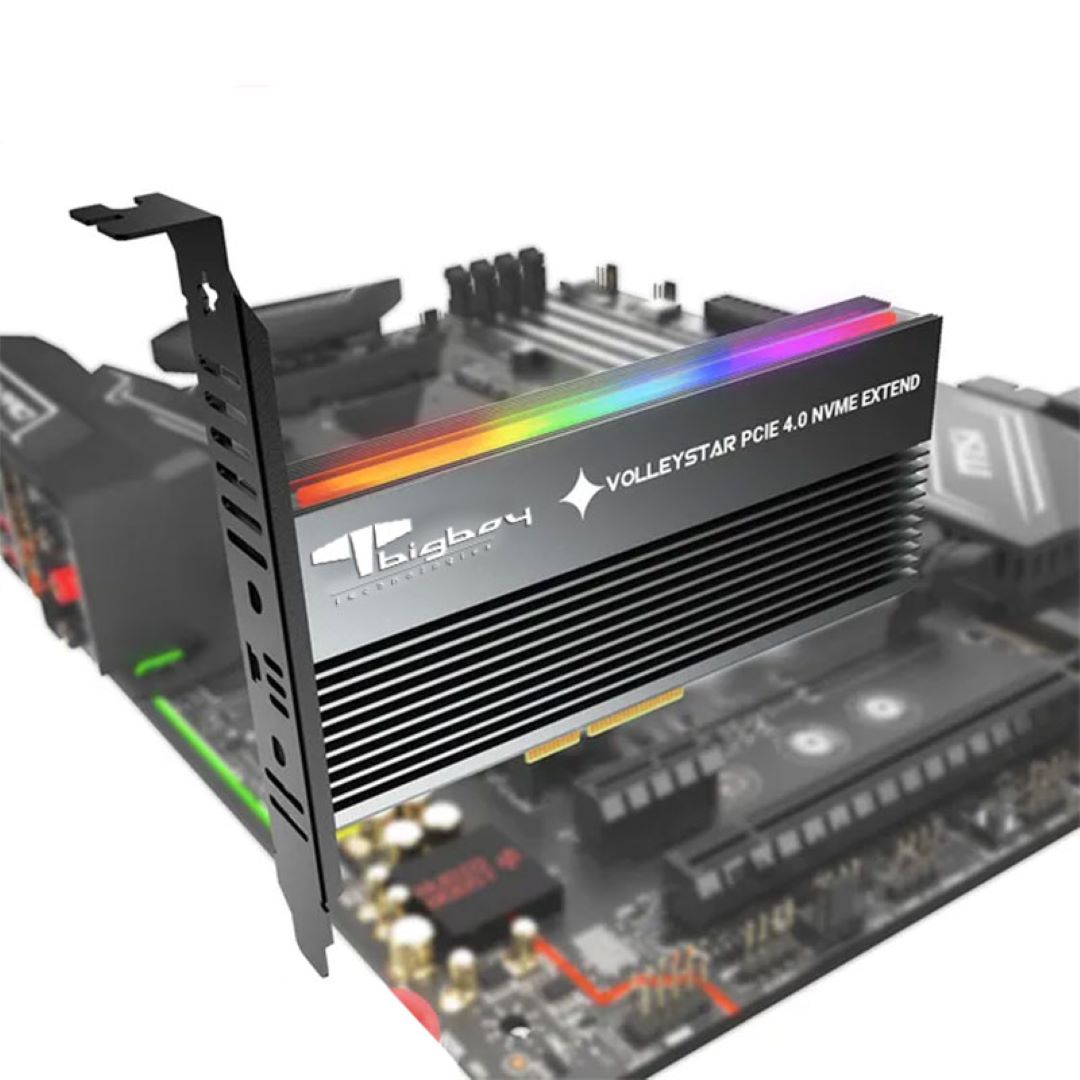 Bigboy PCIe 4.0 x4 M.2 x4 Soğutuculu RGB 1xNVMe Çevirici BTC-M2G4PE4SHRGB PCIe Cevirici