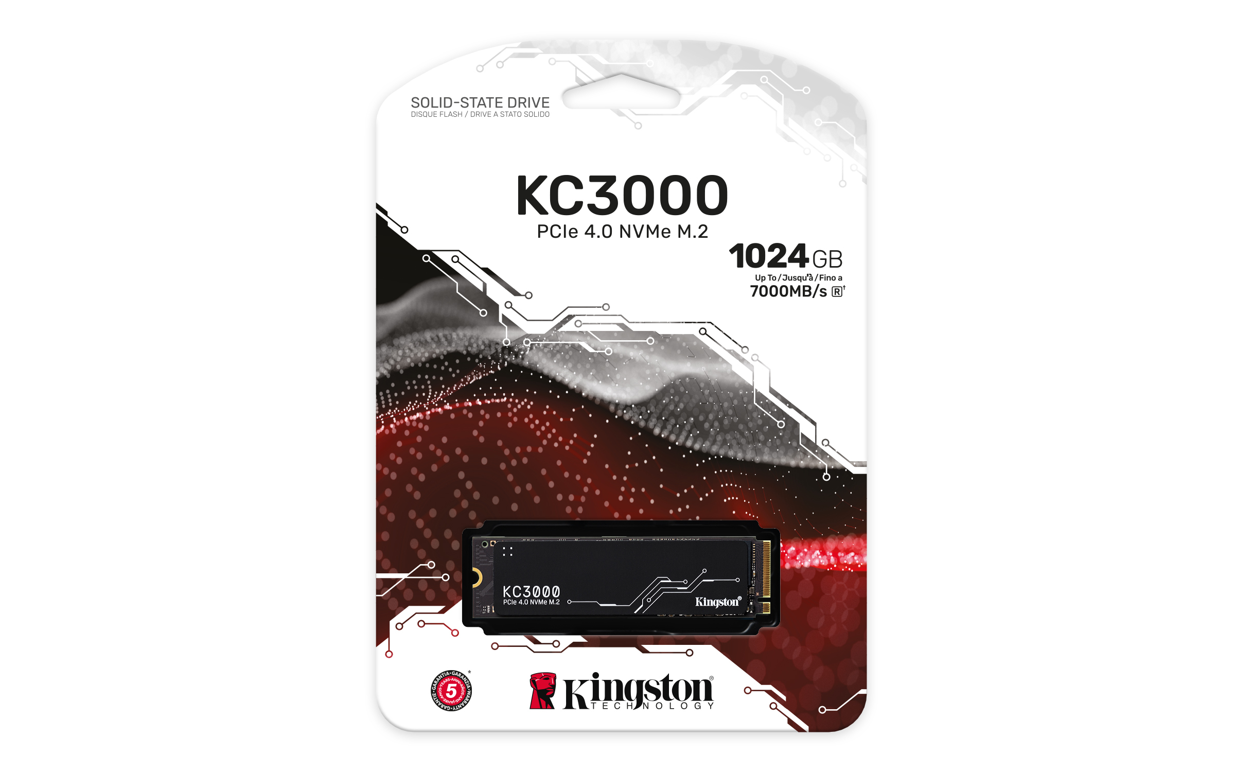 Kingston KC3000 1TB PCIe 4.0 x4 M.2 NVMe 2280 SSD 7000-6000 SKC3000S/1024G