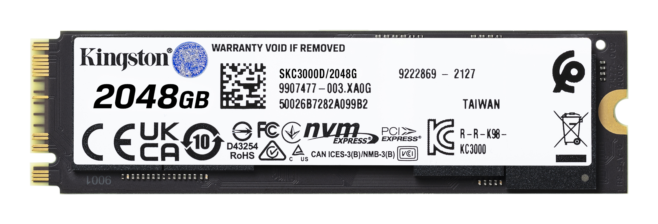 Kingston KC3000 2TB PCIe 4.0 x4 M.2 NVMe 2280 SSD 7000-7000 SKC3000D/2048G