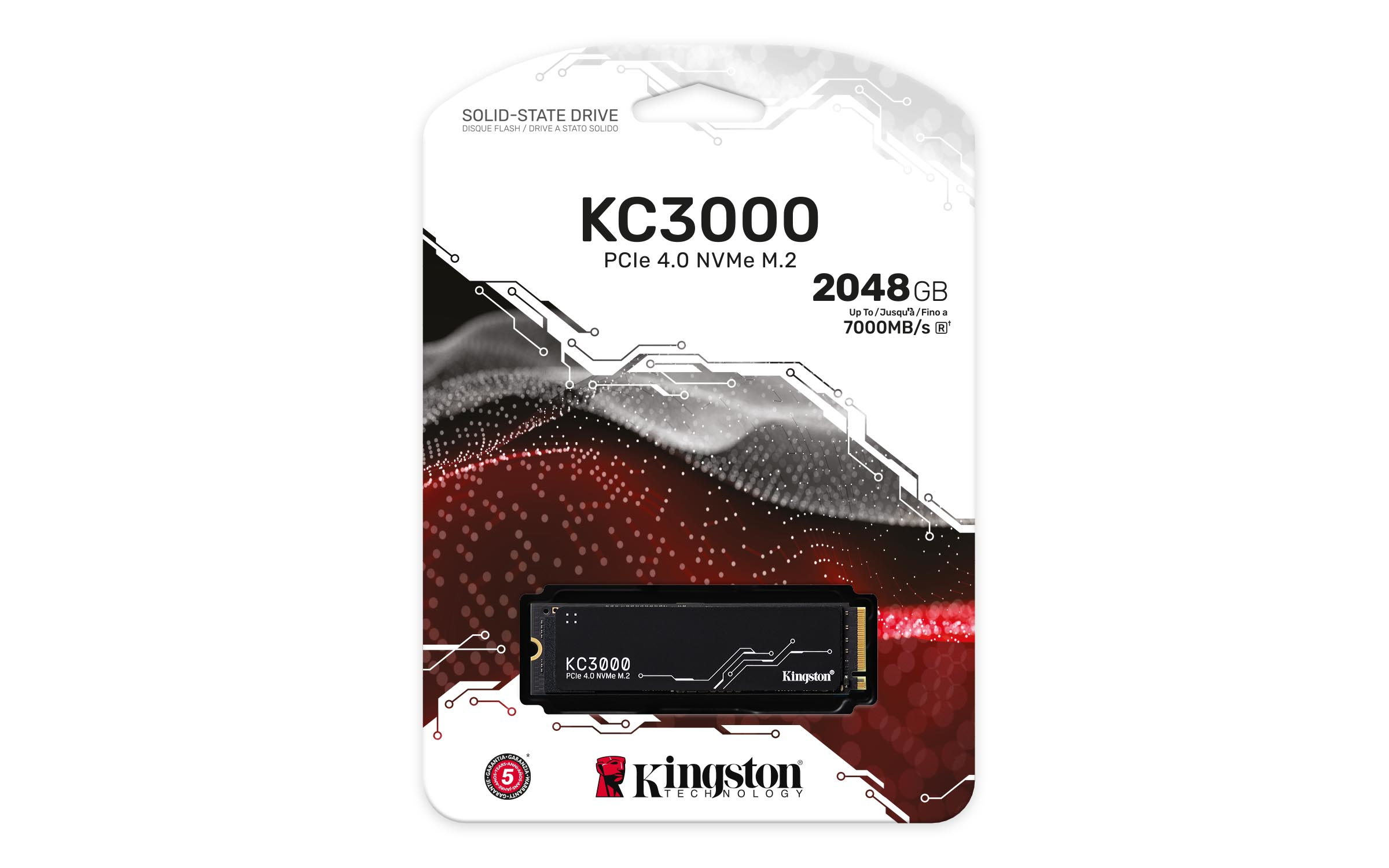 Kingston KC3000 2TB PCIe 4.0 x4 M.2 NVMe 2280 SSD 7000-7000 SKC3000D/2048G