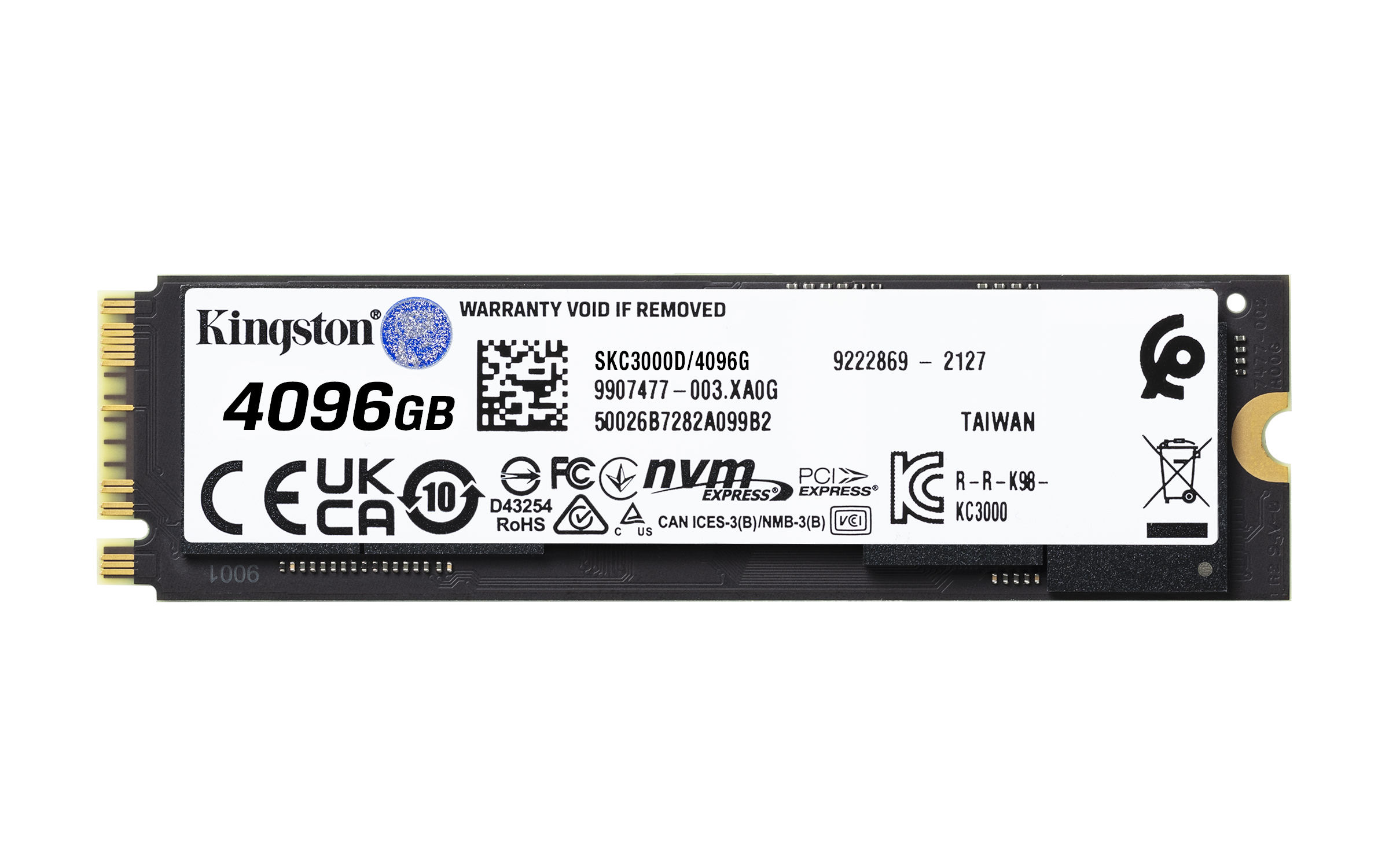 Kingston KC3000 4TB PCIe 4.0 x4 M.2 NVMe 2280 SSD 7000-7000 SKC3000D/4096G