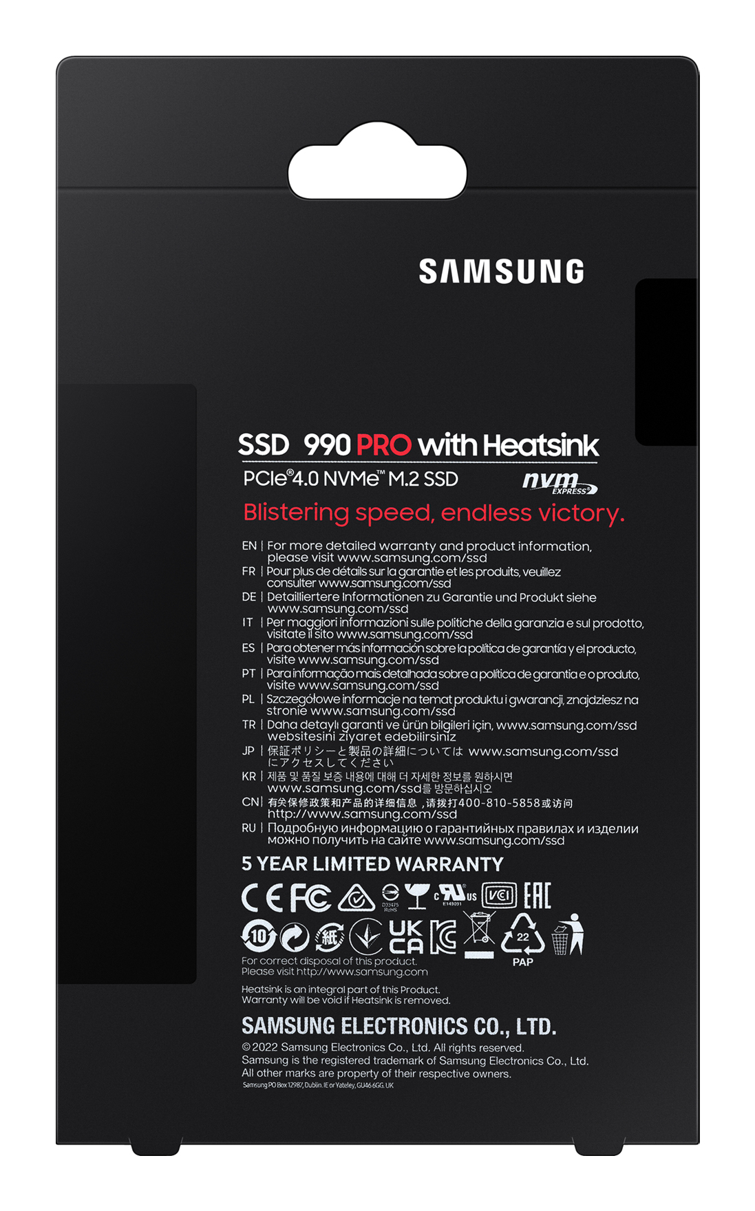 Samsung 990 PRO 1TB PCIe Gen 4.0 x4 NVMe M.2 2280 Soğutuculu SSD 7450-6900 MZ-V9P1T0CW
