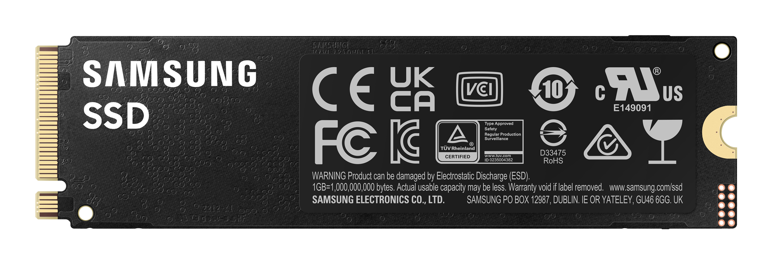 Samsung 990 PRO 2TB PCIe Gen 4.0 x4 NVMe M.2 2280 SSD 7450-6900 MZ-V9P2T0BW