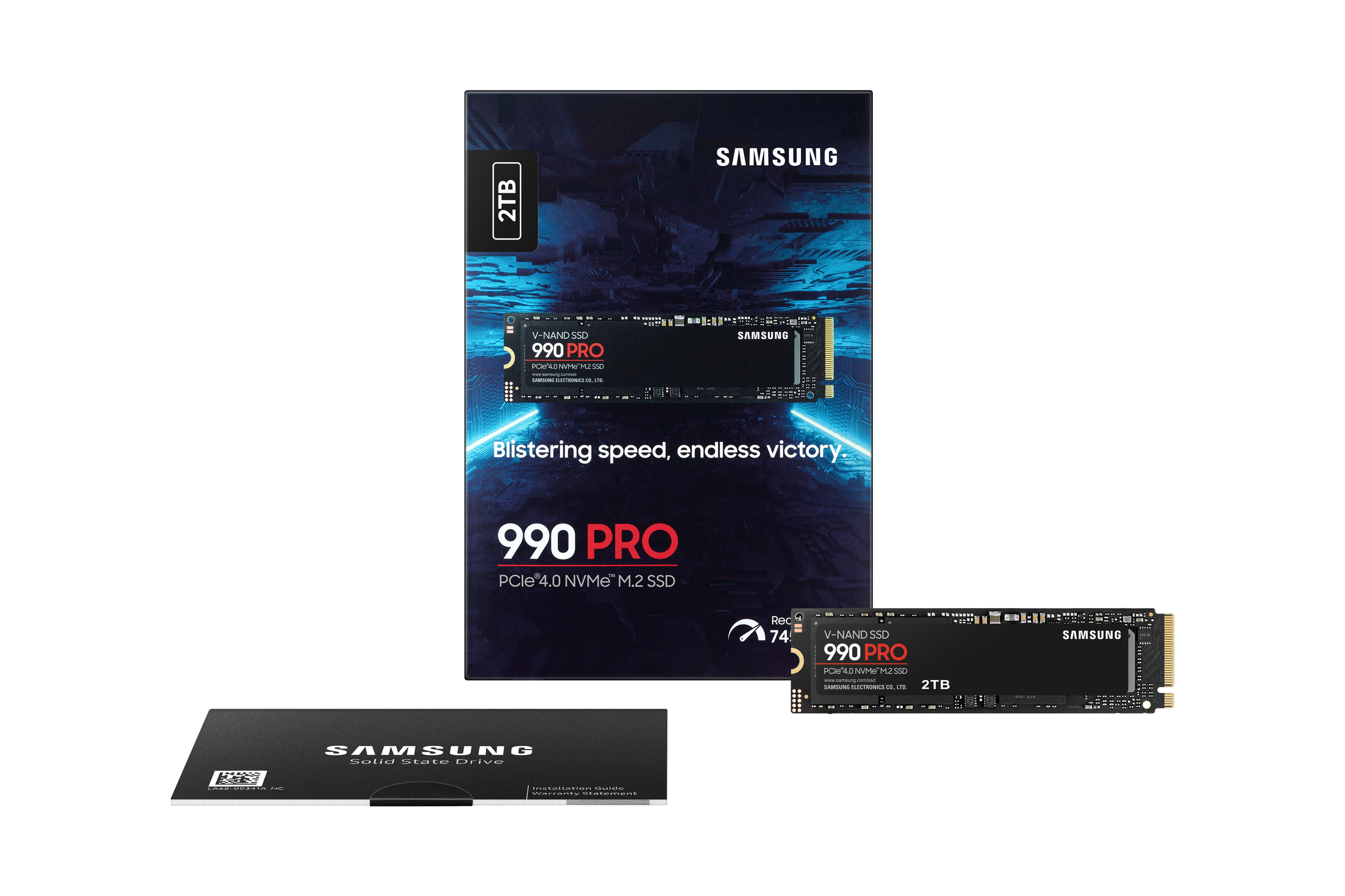Samsung 990 PRO 2TB PCIe Gen 4.0 x4 NVMe M.2 2280 SSD 7450-6900 MZ-V9P2T0BW
